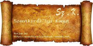 Szentkirályi Kanut névjegykártya